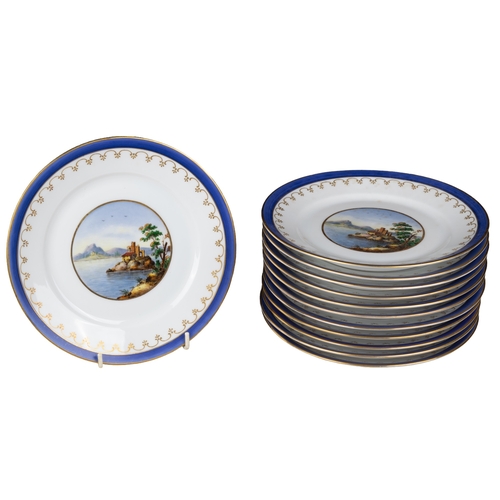 680 - ItalianEarly 20th centuryRichard Ginori, a part tea set, comprising 12 hand painted plates, a tea po... 