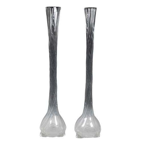 692 - French20th CenturyA pair of crystal lily vasesTo be sold without reserve Dimensions:31.5 in. (H... 