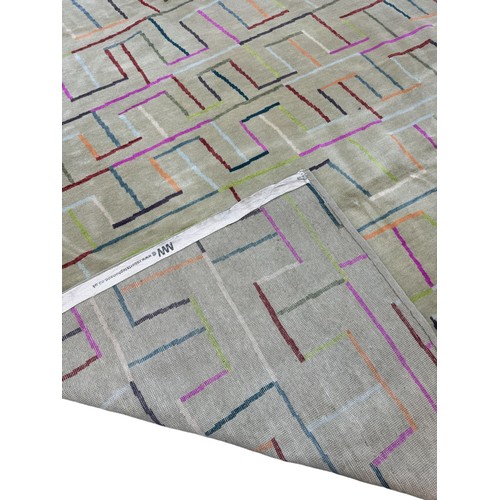 139 - Robert StephensonA grey carpet with colourful geometric designDimensions:177 in. (H) x 113 in. (W)... 