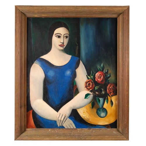 280 - Christopher Wood (1901 - 1930)Girl in a Blue Dress, 1926Oil on canvasProvenance: The Redfern Gallery...