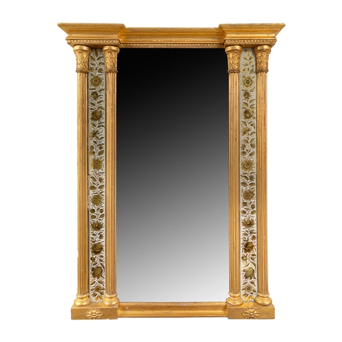 104 - British19th CenturyA giltwood pier mirror with intricate frosted glass detailDimensions: 32 in. (H) ... 