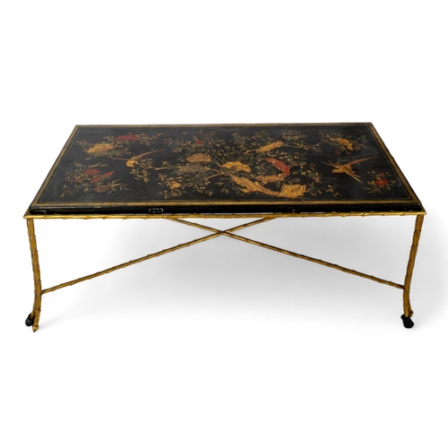 100 - Property of a Lady18th Century & 20th CenturyMaison JansenAn ormolu, and black lacquer panel tab... 