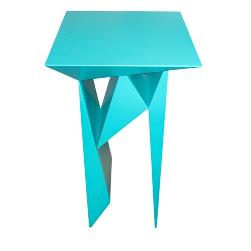 111 - Italianc. 1980Three plinths, in the style of Alessandro MendiniOf a turquoise colourDimensions:36 in... 