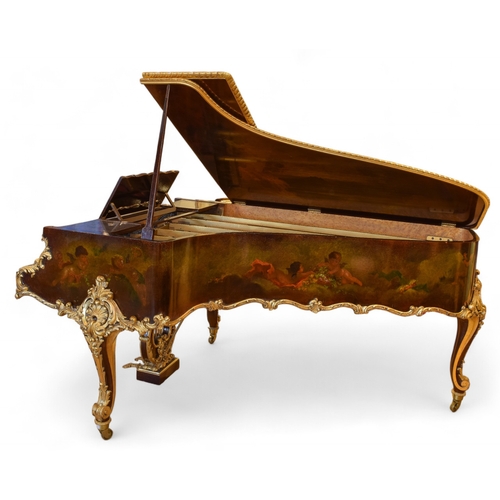 127 - French, Louis XV styleA unique giltwood and japanned boudoir grand piano.The movement by Erard, No. ... 