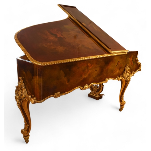 127 - French, Louis XV styleA unique giltwood and japanned boudoir grand piano.The movement by Erard, No. ... 