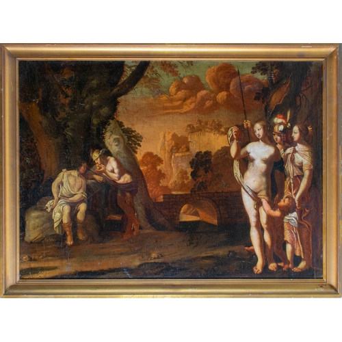 195 - Italian School17th CenturyThe Judgement of ParisOil on canvasDimensions:(Frame) 30 in. (H) x 40 in.(... 