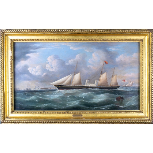 257 - Richard Barnett Spencer (British, 1840-1874)The Royal Yacht H.M. OsborneOil on canvasSigned and date... 