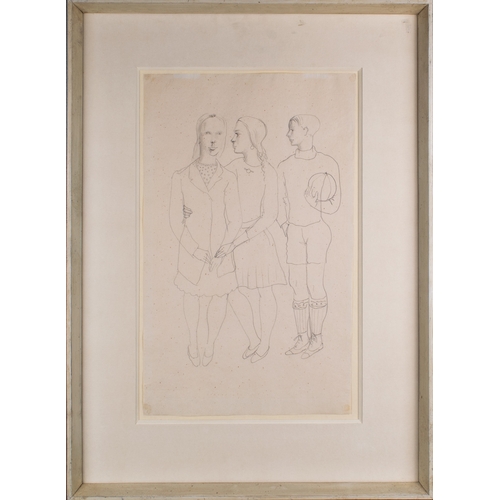 279 - Christopher Wood (English, 1901-1930)Three Children with a BallPencil on paperProvenance:Elizabeth W... 