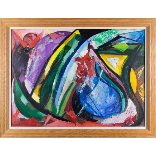 316 - European Schoolc. 1960An abstract composition, in bold coloursWith Christie's sticker versoOil on ca... 