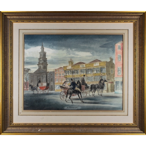 351 - British, 19th century117 Bishopsgate c.1845Coloured lithograph on paperDimensions:(Frame) 31 in. (H)... 