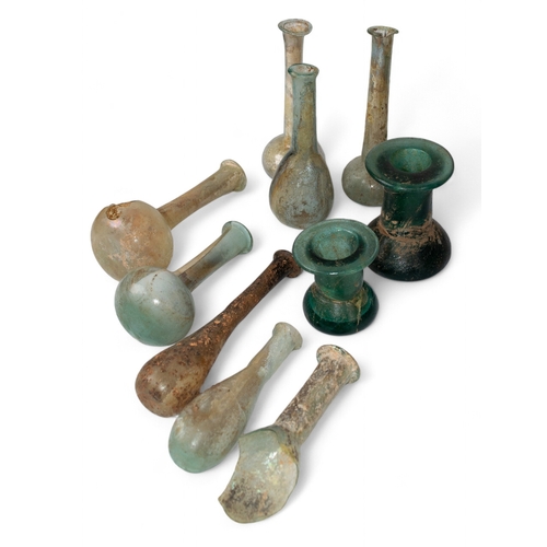 397 - Roman1st/2nd Century28 Unguentaria glass vases and fragmentsDimensions:Ranging from: 7 in. (H) x 5 i... 