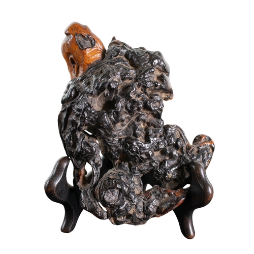 398 - JapaneseA carved fishermanBurr or driftwoodProperty of a gentlemanDimensions:5 in. (H)... 