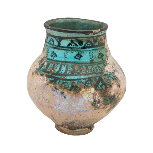 424 - Ayyubid Syria12th CenturyA Raqqa baluster pottery jarProperty of an academic collectorDimensions:7 i... 