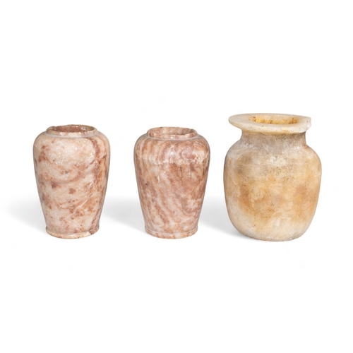 437 - EgyptianThree small alabaster (?) jarsDimensions:from 3-4 in. (H) ... 