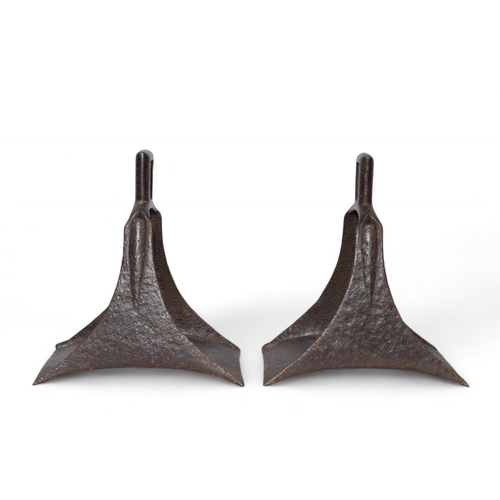 441 - Islamicc.1800A pair of wrought iron stirrups, with pierced central medallion To be sold without rese... 