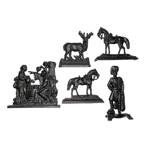 509 - English19th CenturyA group of five cast iron doorstops