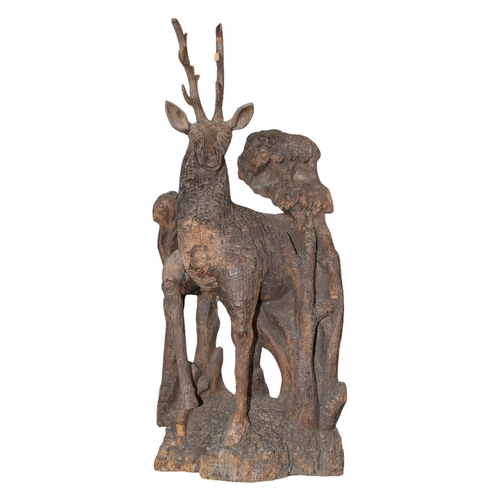 510 - German, Black Forest (?)16th centuryA carved stag, emerging from forestDimensions:25 in. (H) x 10 in... 