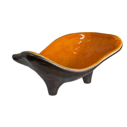 530 - Frenchc.1950sAn orange and black freeform ceramic bowlDimensions:7.5 in. (H) x 12 in. (D)... 