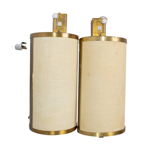 554 - Scandinavian by Borens BorasA pair of solid brass and canvas rotating wall lampsc.1940-50Dimensions:... 