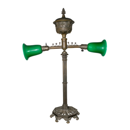 559 - BritishVictorianA two light lamp in Gothic styleTo be sold without reserveDimensions:29.5 in. (H) x ... 