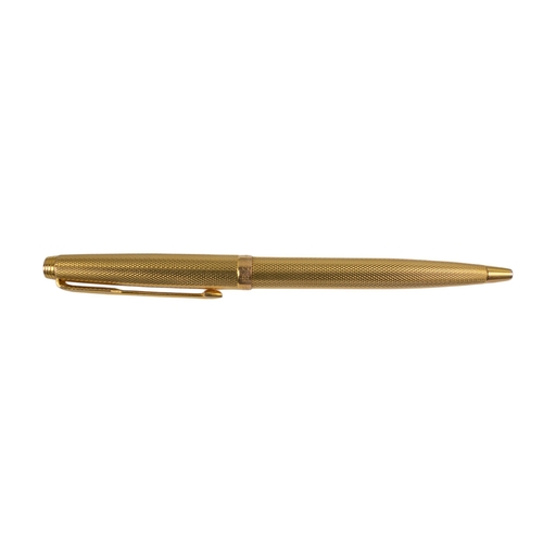 65 - ParkerFrenchCirca 1990A engine turned gold plated ballpoint pen