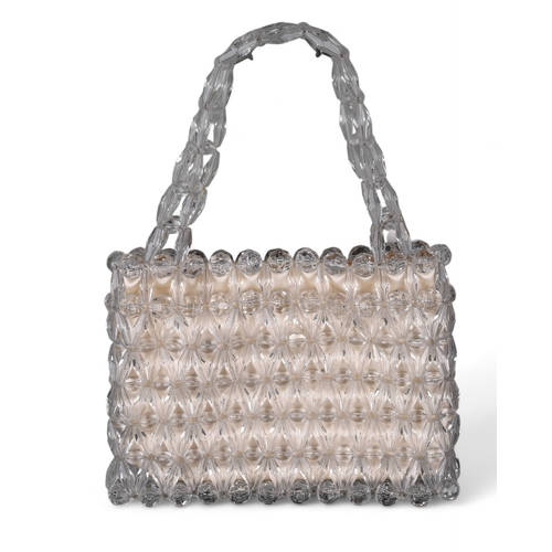 85 - 1990s, Bottega VenetaA top handle evening handbag with white satin interior lining and exterior bead... 