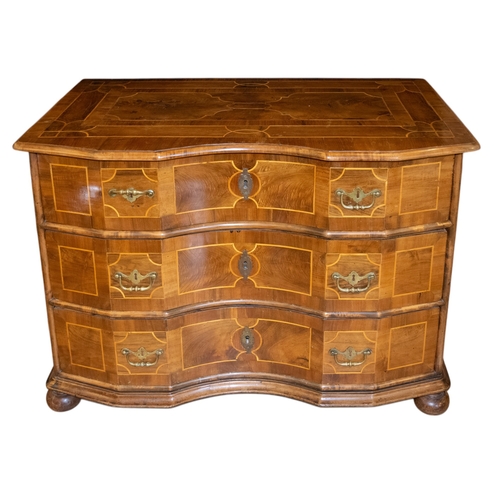 99 - Italian18th CenturyA Baroque style walnut inlay commodeDimensions:33.5 in. (H) x 46 in. (W) x 26.5 i... 