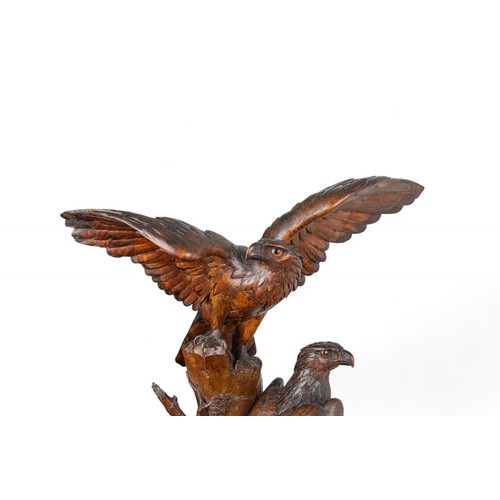 163 - Continental, 20th centuryA Black Forest carving of two eaglesDimensions:24 in. (H) x 21 in. (W)... 