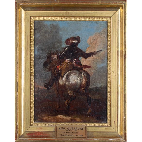 216 - August Querfurt (1696 - 1761)Armed Turkish RiderOil on canvasWith considerable inscriptions and labe... 