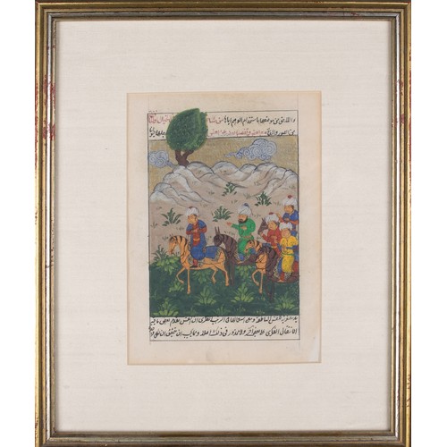 386 - Indo-Persianc.1900A pair of miniatures, depicting the meeting of a King and courtiers Gouache on pap... 