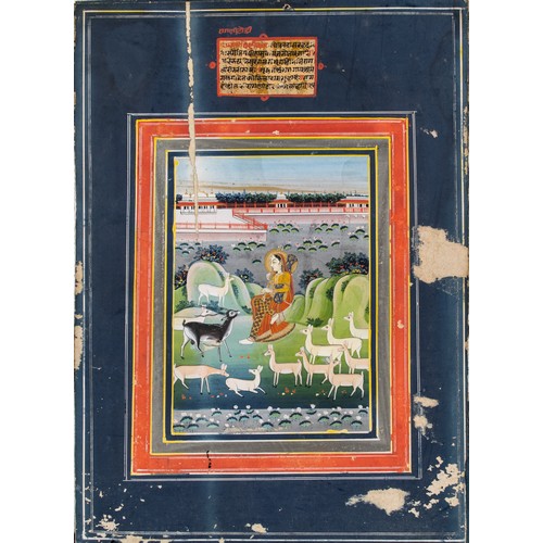 372 - Late 19th century, Rajasthani schoolA pair of Indian miniaturesTo include a Todo Ragini and a courti... 