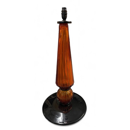 527A - Murano, 20th centuryA pair of amber hand-blown glass lampsDimensions:26.5 in. (H) x 13 in. (W)... 