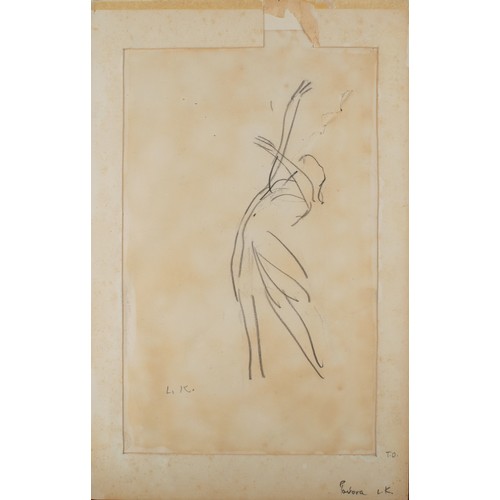 289 - Dame Laura Knight (1877 - 1970)A double-sided sketch of Anna PavlovaCharcoal on paper Signed lower r... 