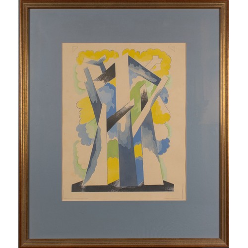 302 - Natalia Sergeevna Goncharova (Russian, 1881 - 1962)Abstract composition'Pochoir' print on paperProve... 