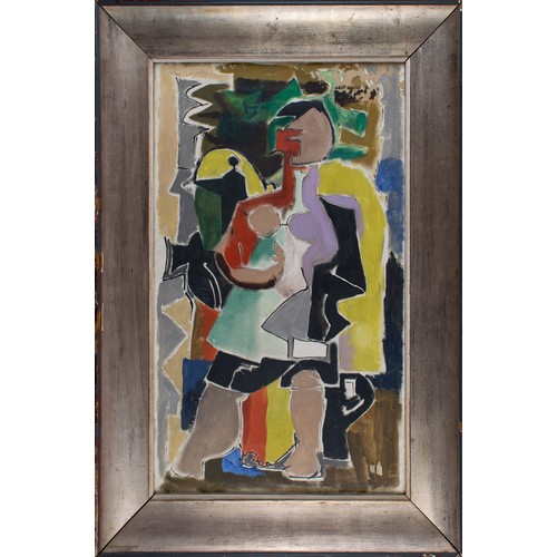 325 - BritishMid-CenturyAbstract portrait of a womanOil on canvasDimensions:(Frame) 29 in. (H) x 19.5 in. ... 