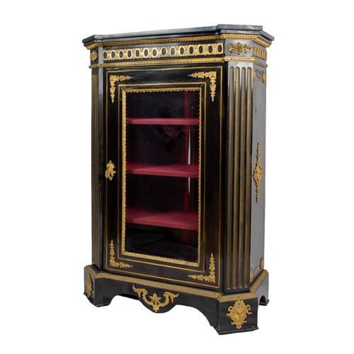 98A - French19th centuryAn ormolu mounted vitrine, with black granite top and original keyDimensions:49 in... 