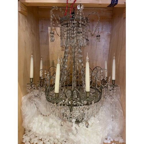 130A - 19th centuryA chandelier with glass beads and four twin branchesDimensions:46 in. (H)... 