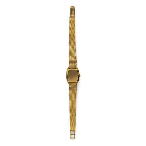 50 - SarcarContinentalCirca 1970An 18 carat gold lady's bracelet wristwatchThe oval shaped silver dial wi... 