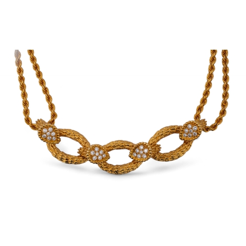 61 - Boucheron Paris, Circa 1990sA fine 18 carat yellow gold and diamond Serpent Boheme necklace. The cla... 