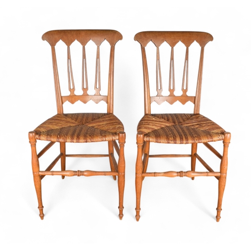 230 - Josef Zotti (Austrian, 1882-1953)A pair of turned wooden chairs with wicker seatsc. 1924Dimensions:3... 