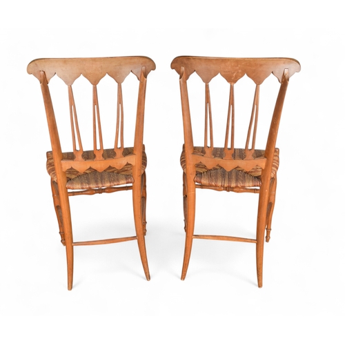 230 - Josef Zotti (Austrian, 1882-1953)A pair of turned wooden chairs with wicker seatsc. 1924Dimensions:3... 