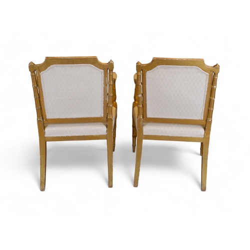 237 - EnglishLate 18th CenturyA pair of small giltwood upholstered armchairsDimensions:32 in. (H) x 21.5 i... 