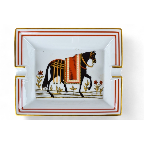 313 - Hermès ParisA porcelain equestrian ashtraySigned 'Hermès - Paris'With original boxProp... 