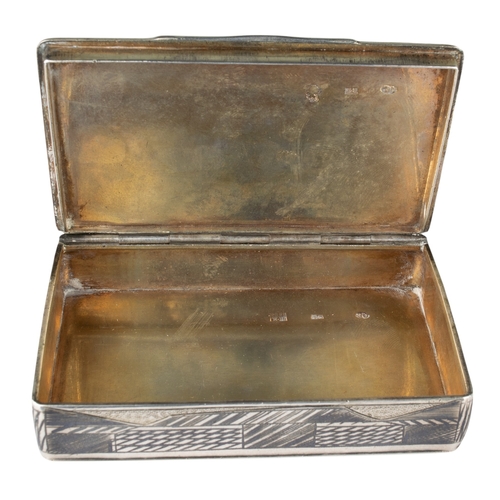 378 - Russian, Mid 18th CenturyA silver niello box with stylised Russian city viewsStamped 'ND 1830' 'OB'W... 