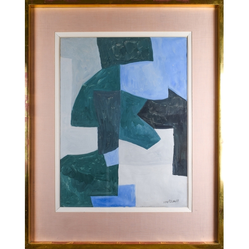 610 - Serge Poliakoff (Russian-born French, 1900 – 1969)An abstract composition in blue, green, black, and... 