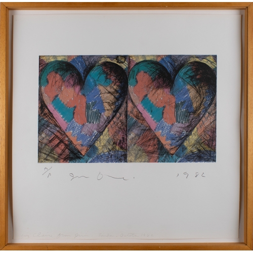 626 - Jim Dine (American b.1935)Louisiana Hearts1982Offset lithograph in colours with etching on wove pape... 