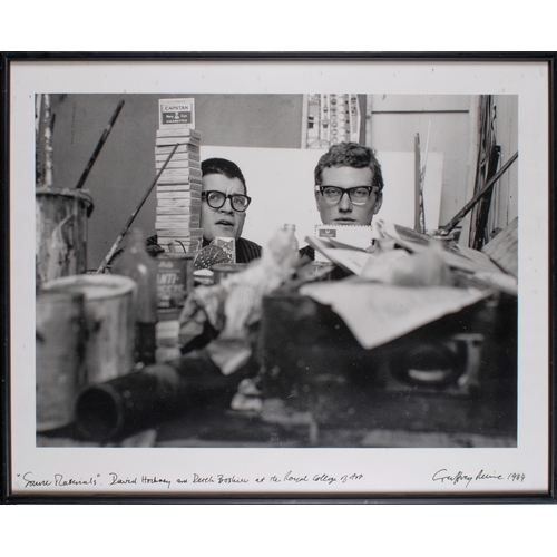 641 - Geoffrey Reeve (British, 1932-2010)Six photographs of David Hockney, Derek Boshier and Peter Crutch ... 