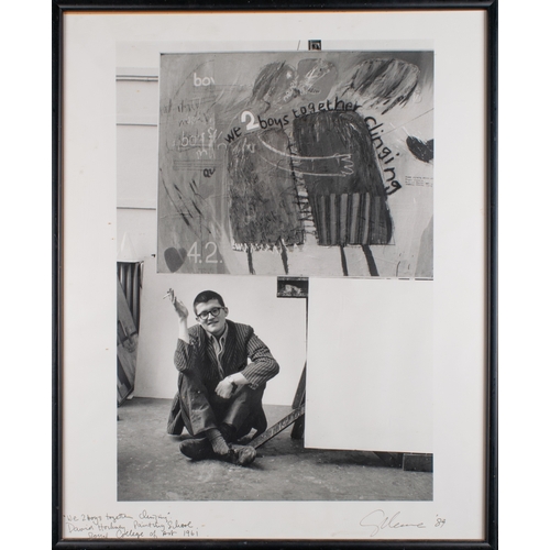 641 - Geoffrey Reeve (British, 1932-2010)Six photographs of David Hockney, Derek Boshier and Peter Crutch ... 