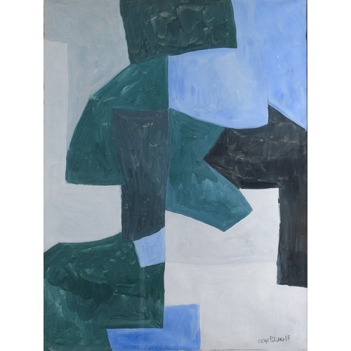 610 - Serge Poliakoff (Russian-born French, 1900 – 1969)An abstract composition in blue, green, black, and... 