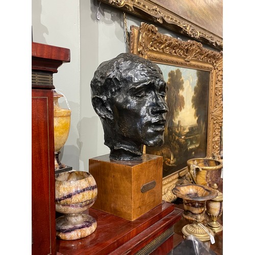 399 - Auguste Rodin (French, 1840-1917)Head of Pierre de Wiessant1900Bronze with a black patina with light... 